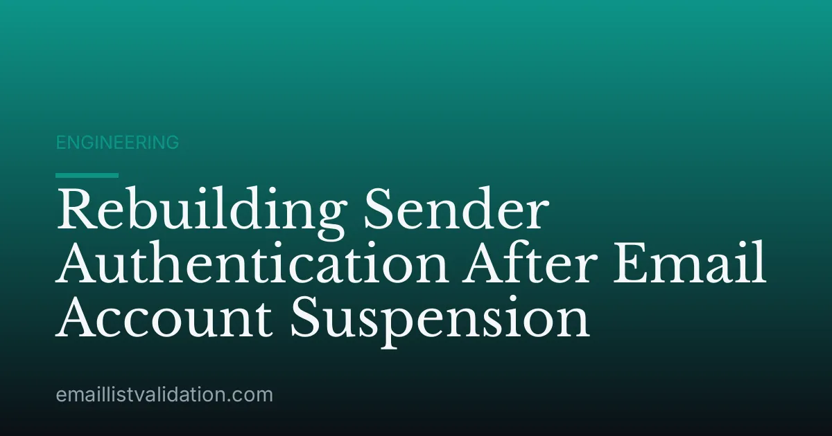 Rebuilding Sender Authentication After Email Account Suspension