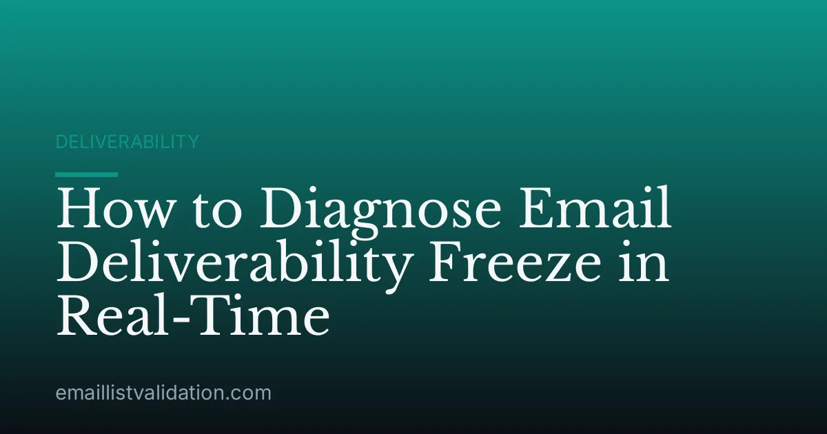 How to Diagnose Email Deliverability Freeze in Real-Time