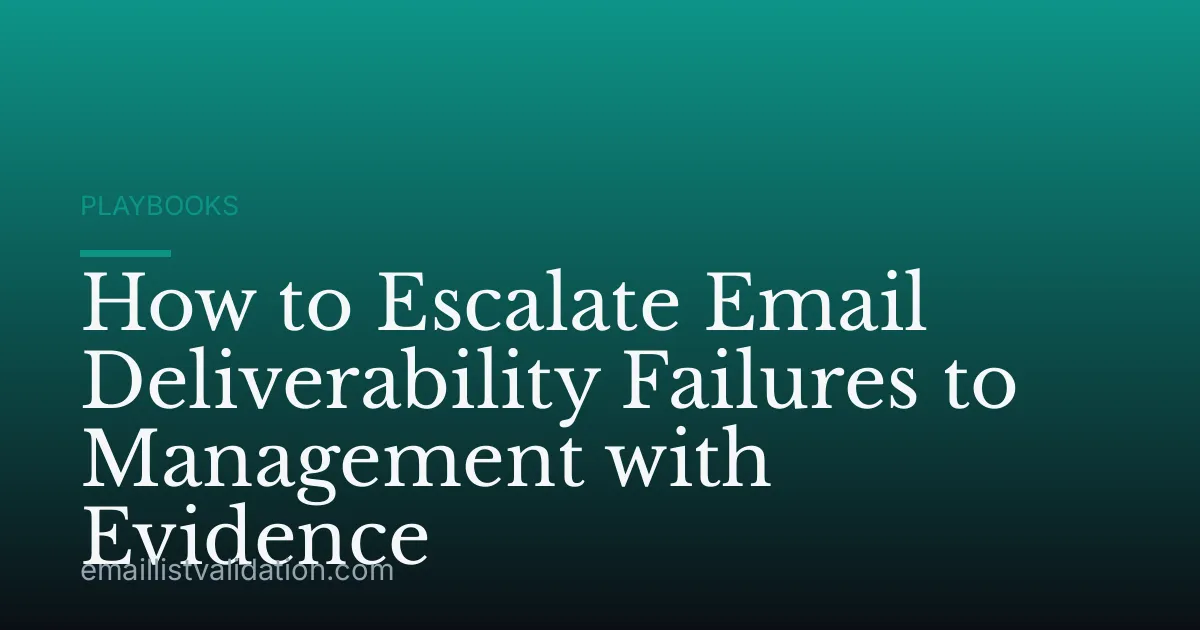 How to Escalate Email Deliverability Failures to Management with Evidence