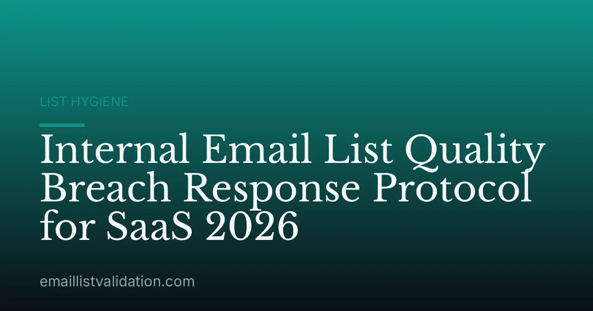Internal Email List Quality Breach Response Protocol for SaaS 2026