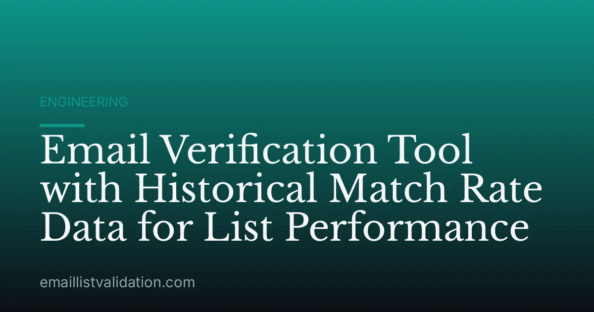 Email Verification Tool with Historical Match Rate Data for List Performance