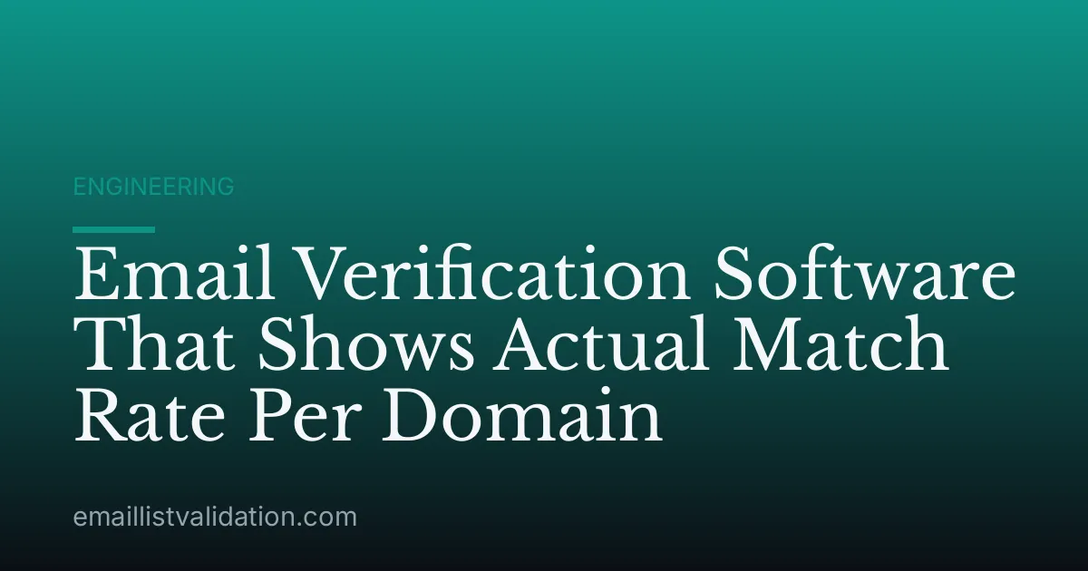 Email Verification Software That Shows Actual Match Rate Per Domain