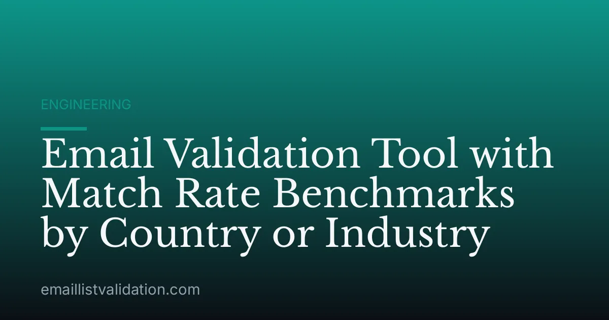 Email Validation Tool with Match Rate Benchmarks by Country or Industry