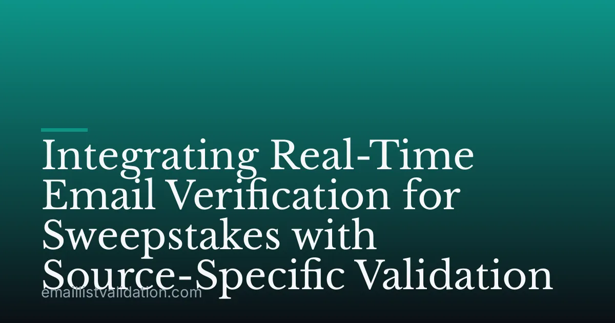 Integrating Real-Time Email Verification for Sweepstakes with Source-Specific Validation