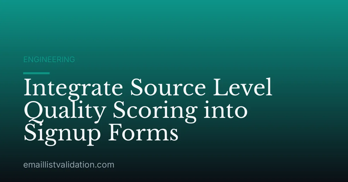 Integrate Source Level Quality Scoring into Signup Forms