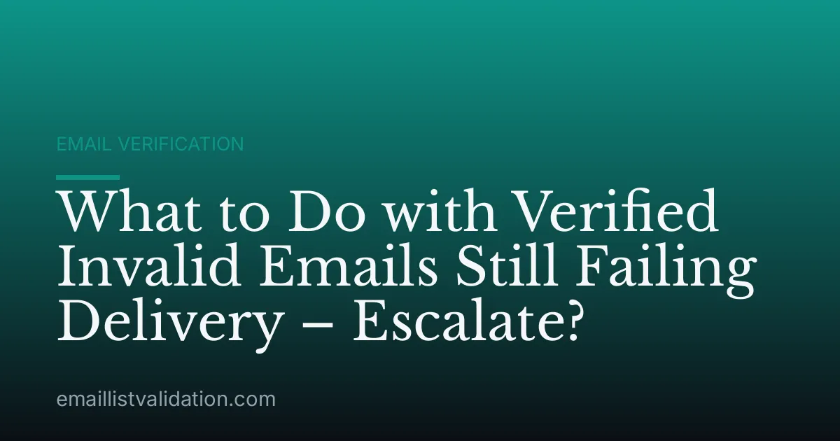 What to Do with Verified Invalid Emails Still Failing Delivery – Escalate?