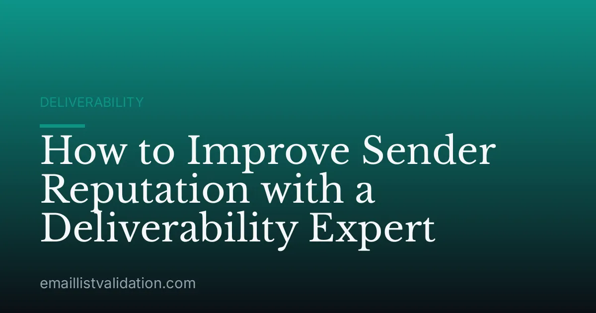 How to Improve Sender Reputation with a Deliverability Expert