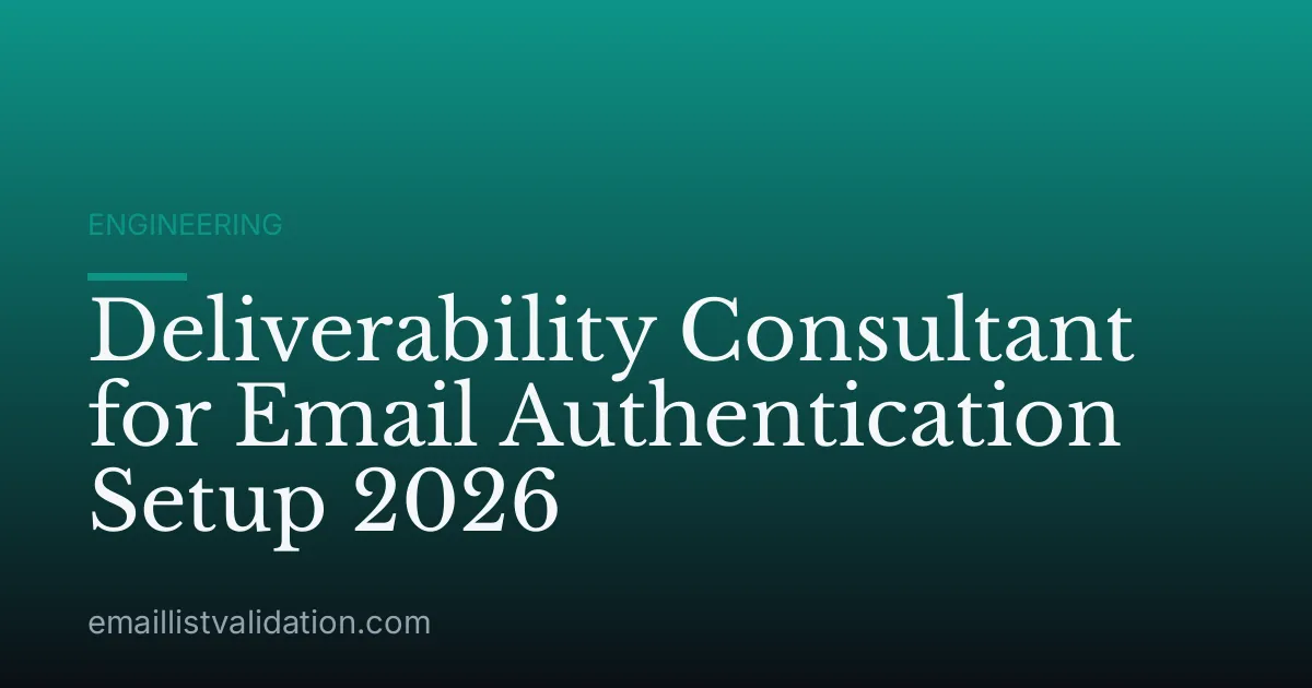 Deliverability Consultant for Email Authentication Setup 2026
