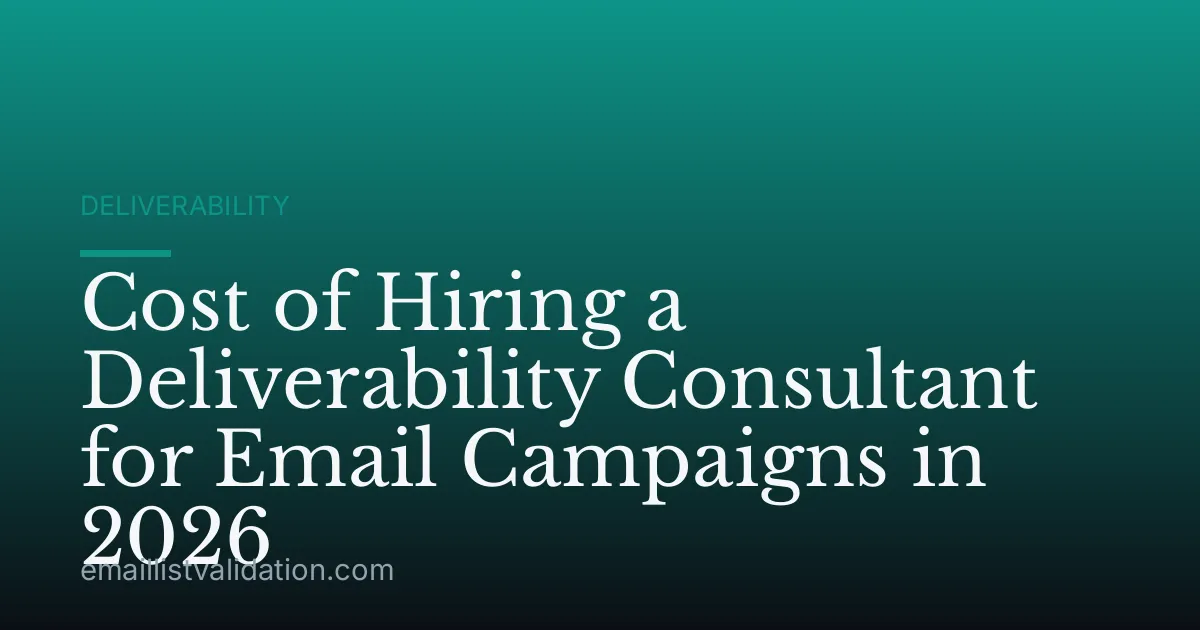 Cost of Hiring a Deliverability Consultant for Email Campaigns in 2026
