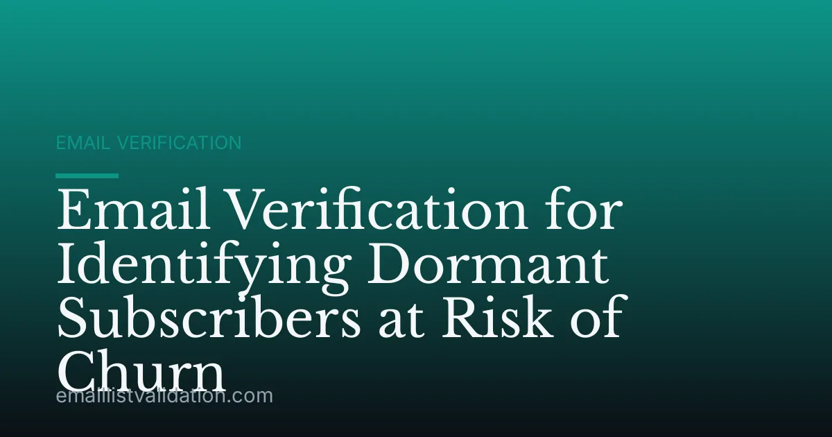 Email Verification for Identifying Dormant Subscribers at Risk of Churn