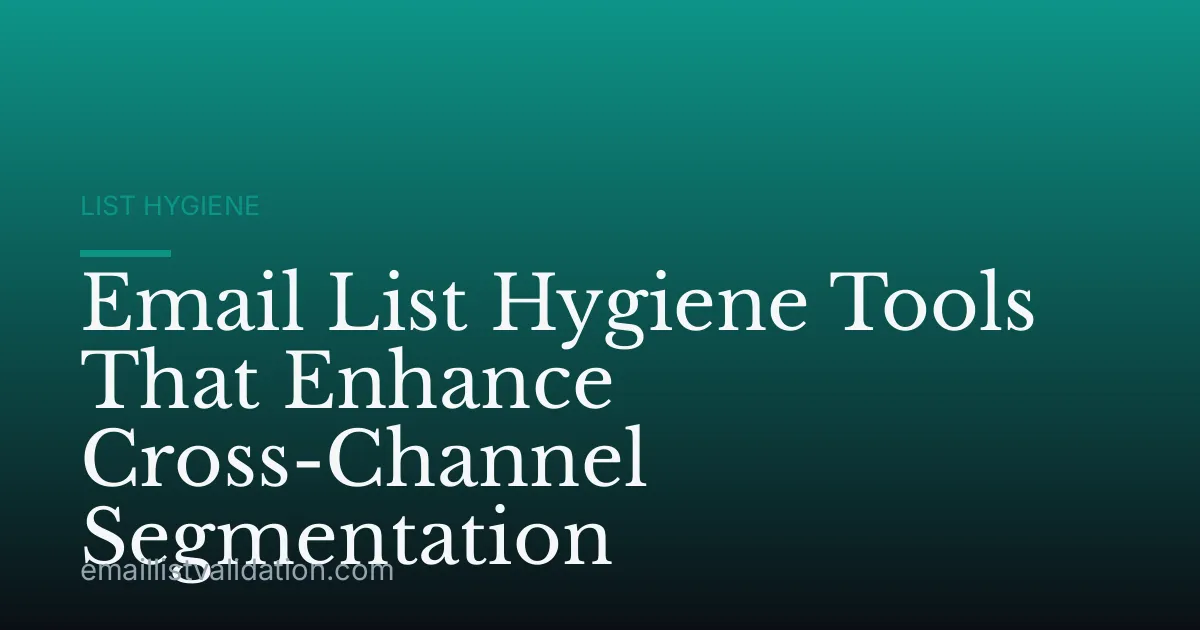 Email List Hygiene Tools That Enhance Cross-Channel Segmentation