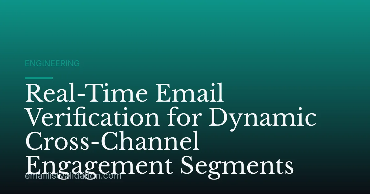 Real-Time Email Verification for Dynamic Cross-Channel Engagement Segments