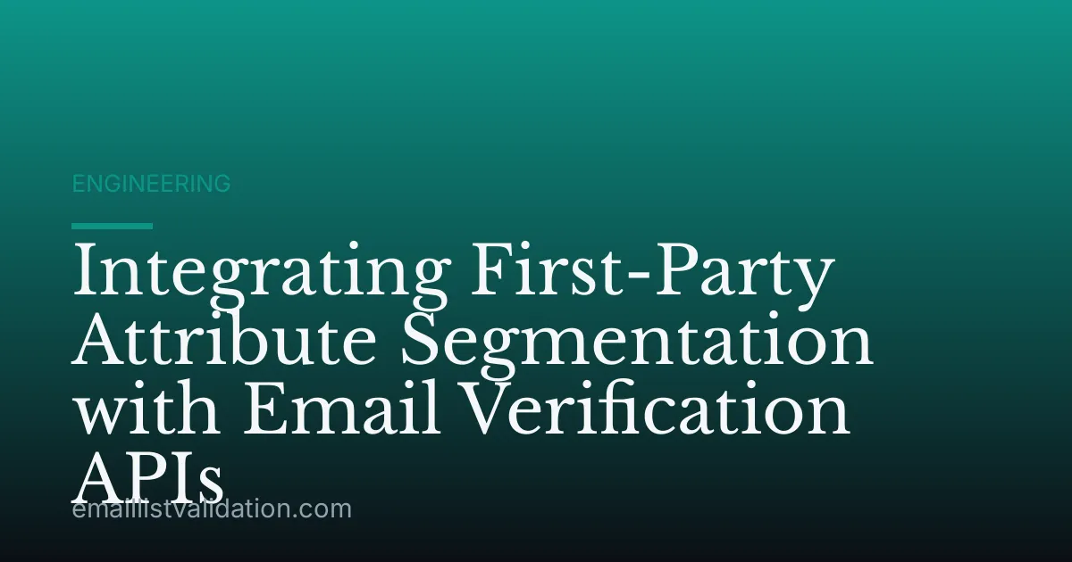 Integrating First-Party Attribute Segmentation with Email Verification APIs