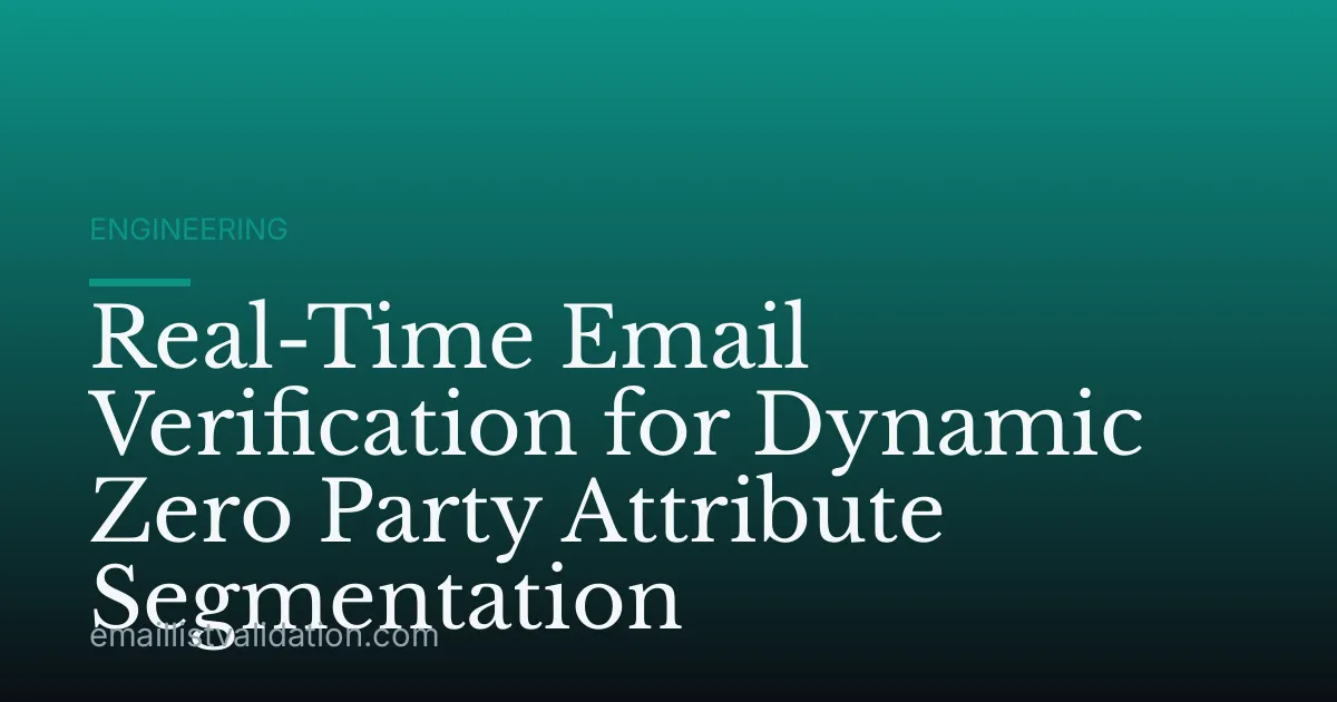 Real-Time Email Verification for Dynamic Zero Party Attribute Segmentation