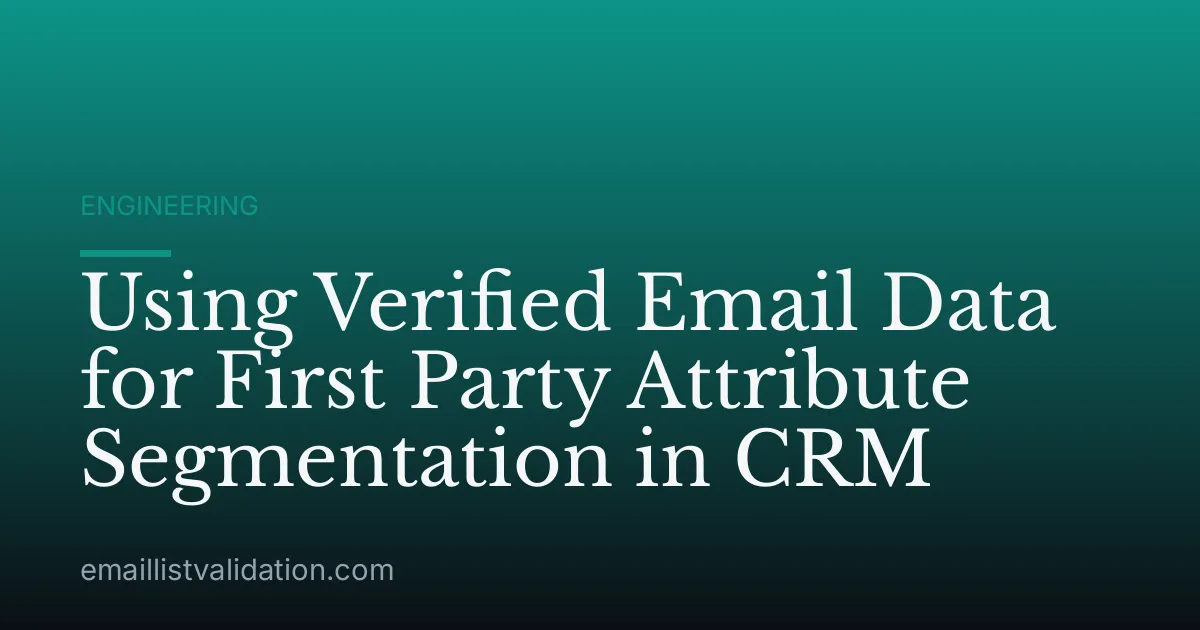 Using Verified Email Data for First Party Attribute Segmentation in CRM
