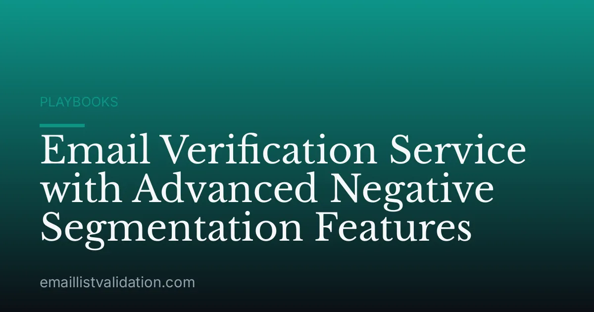 Email Verification Service with Advanced Negative Segmentation Features