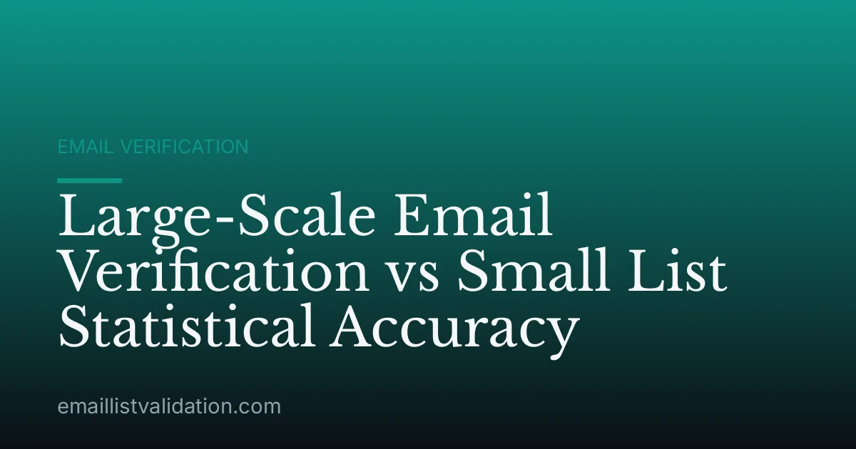 Large-Scale Email Verification vs Small List Statistical Accuracy