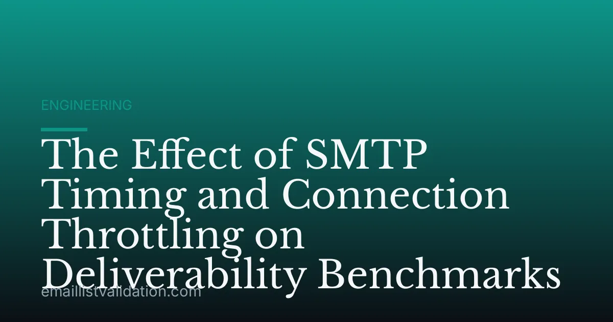 The Effect of SMTP Timing and Connection Throttling on Deliverability Benchmarks
