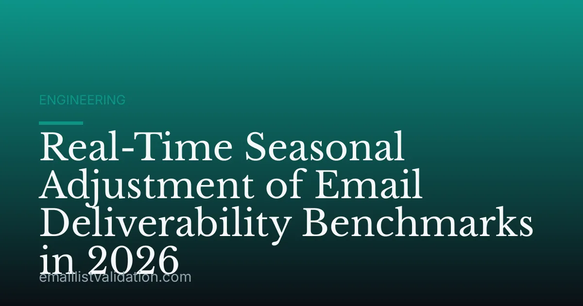 Real-Time Seasonal Adjustment of Email Deliverability Benchmarks in 2026