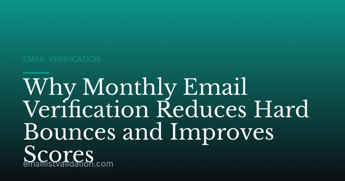 Why Monthly Email Verification Reduces Hard Bounces and Improves Scores