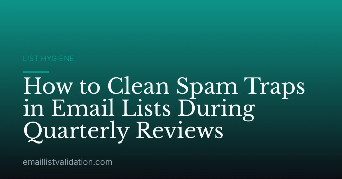 How to Clean Spam Traps in Email Lists During Quarterly Reviews