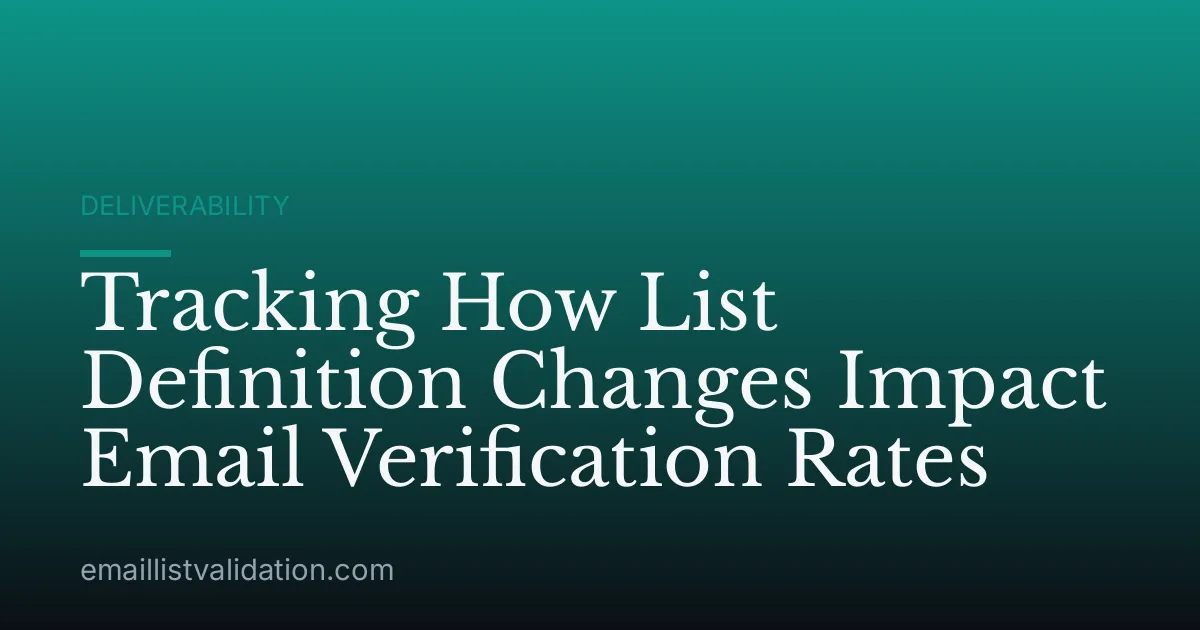Tracking How List Definition Changes Impact Email Verification Rates