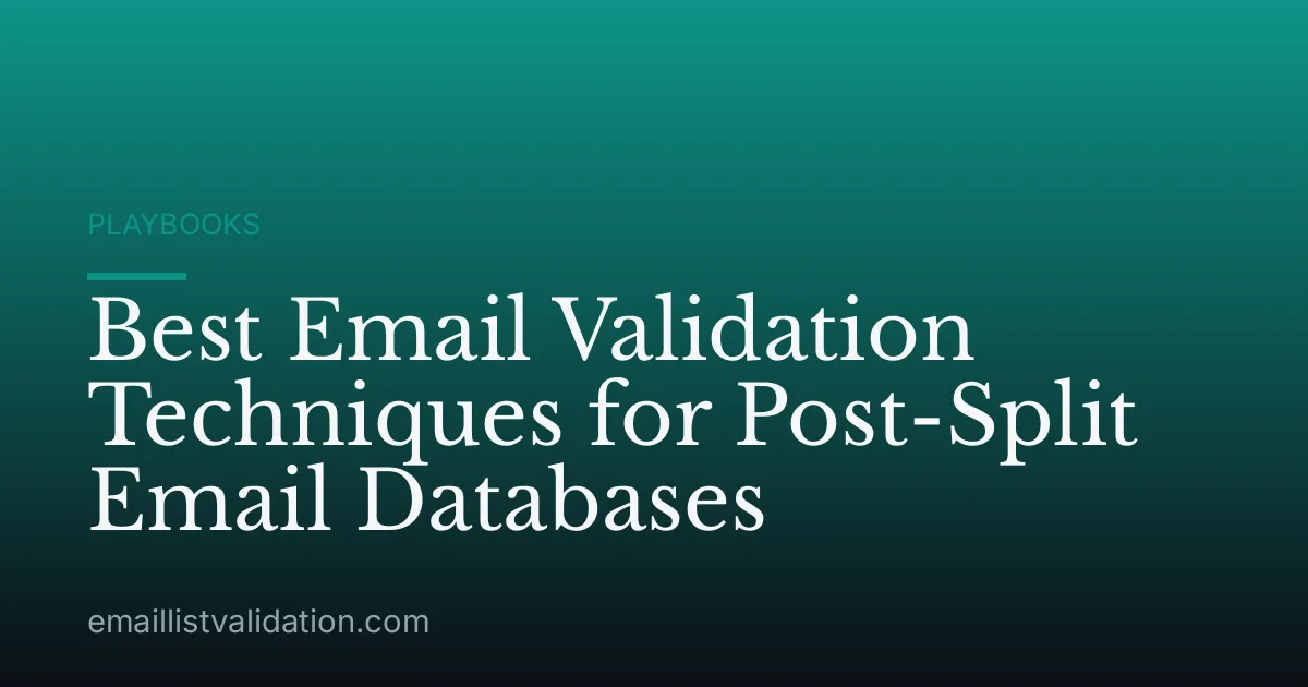 Best Email Validation Techniques for Post-Split Email Databases