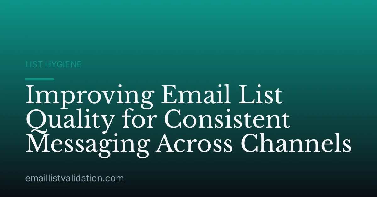 Improving Email List Quality for Consistent Messaging Across Channels