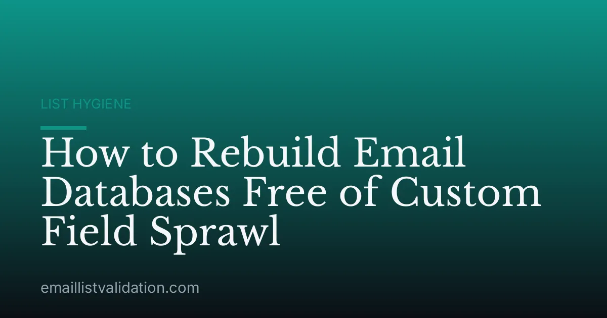 How to Rebuild Email Databases Free of Custom Field Sprawl