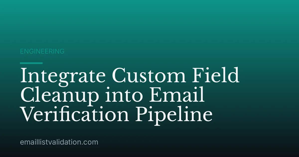 Integrate Custom Field Cleanup into Email Verification Pipeline