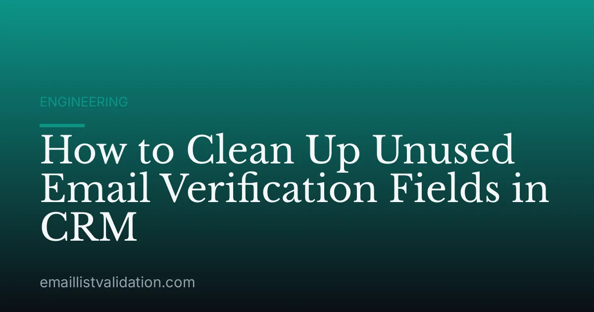 How to Clean Up Unused Email Verification Fields in CRM