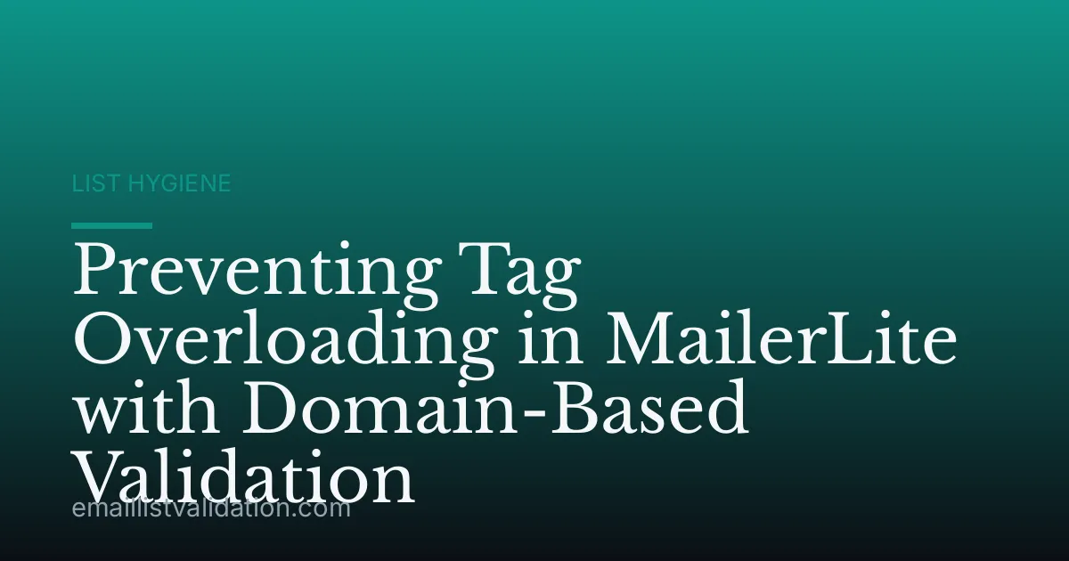 Preventing Tag Overloading in MailerLite with Domain-Based Validation