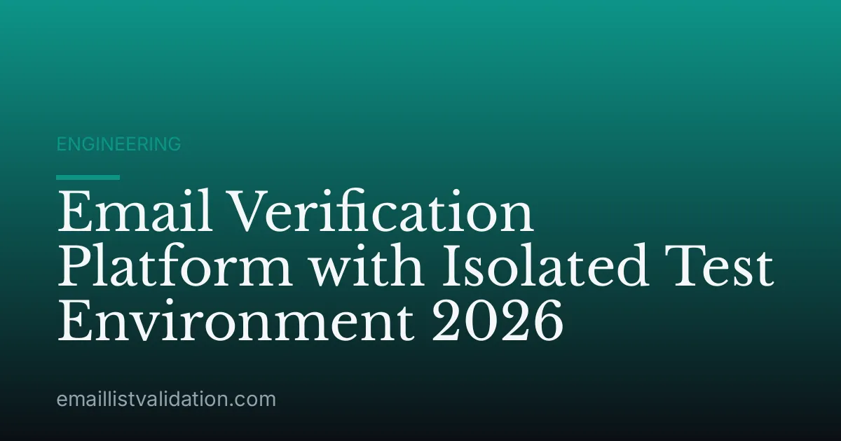 Email Verification Platform with Isolated Test Environment 2026