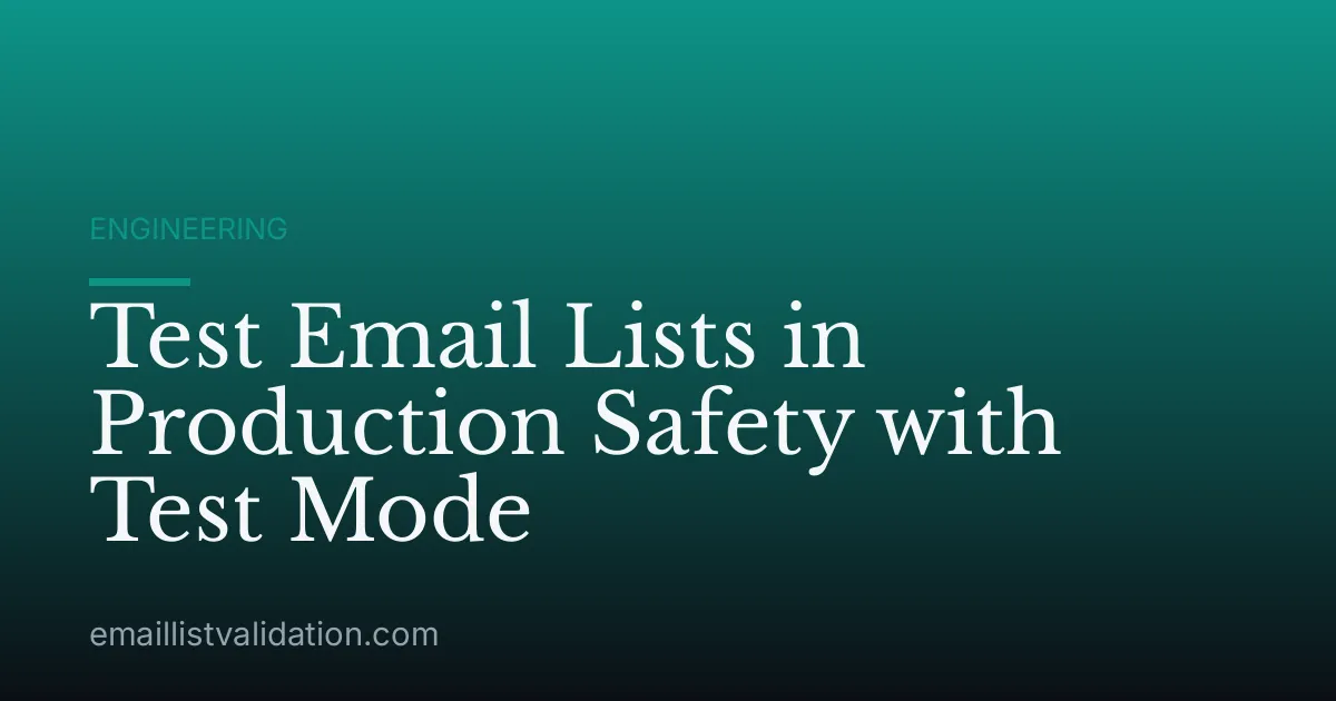 Test Email Lists in Production Safety with Test Mode