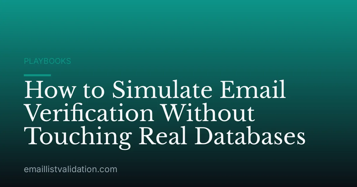 How to Simulate Email Verification Without Touching Real Databases
