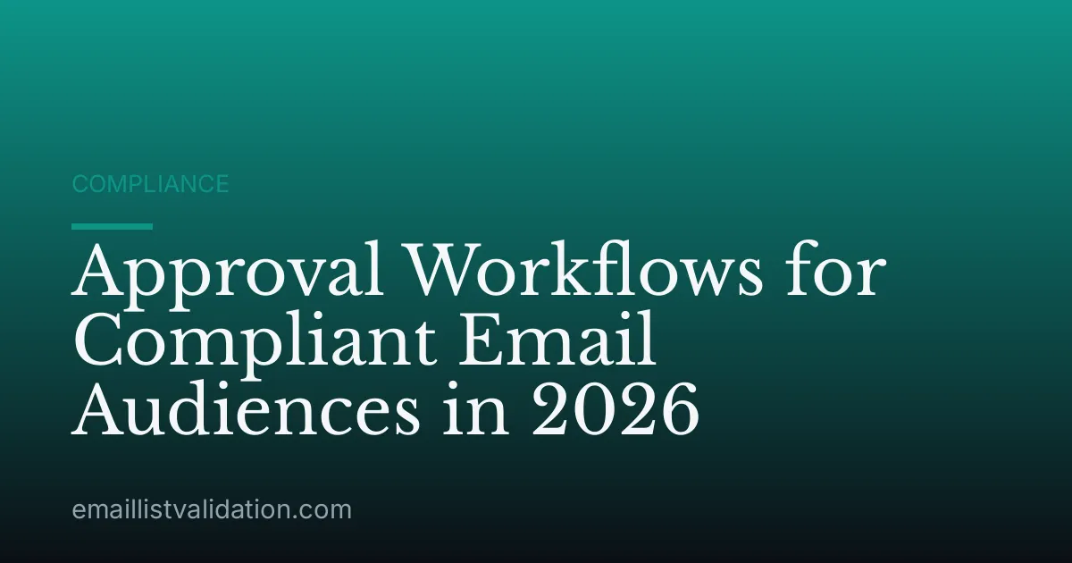 Approval Workflows for Compliant Email Audiences in 2026