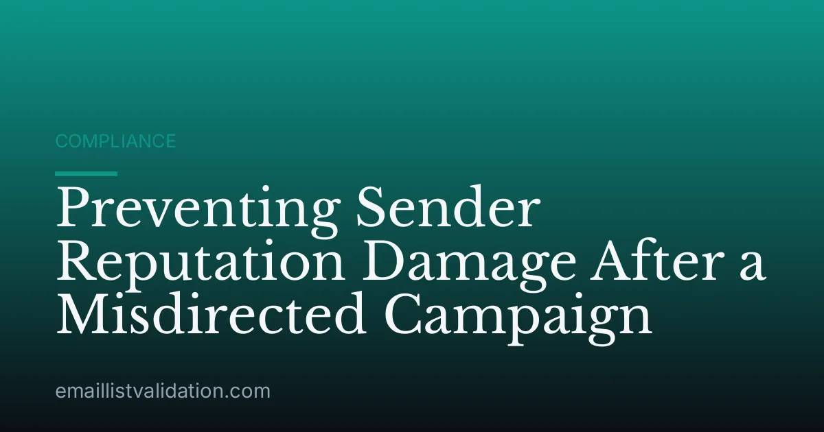 Preventing Sender Reputation Damage After a Misdirected Campaign