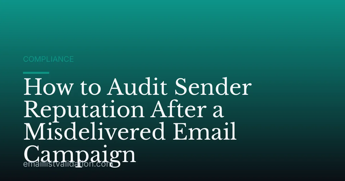 How to Audit Sender Reputation After a Misdelivered Email Campaign