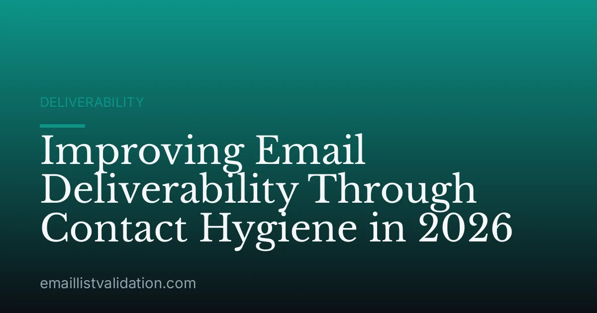 Improving Email Deliverability Through Contact Hygiene in 2026