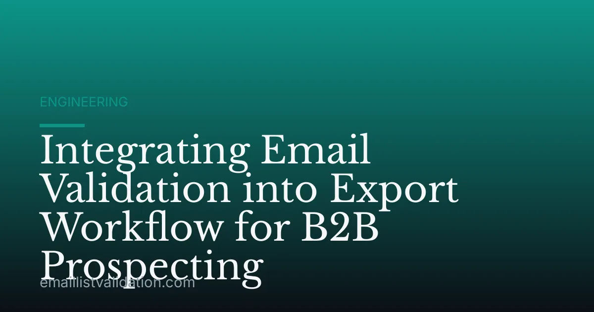 Integrating Email Validation into Export Workflow for B2B Prospecting