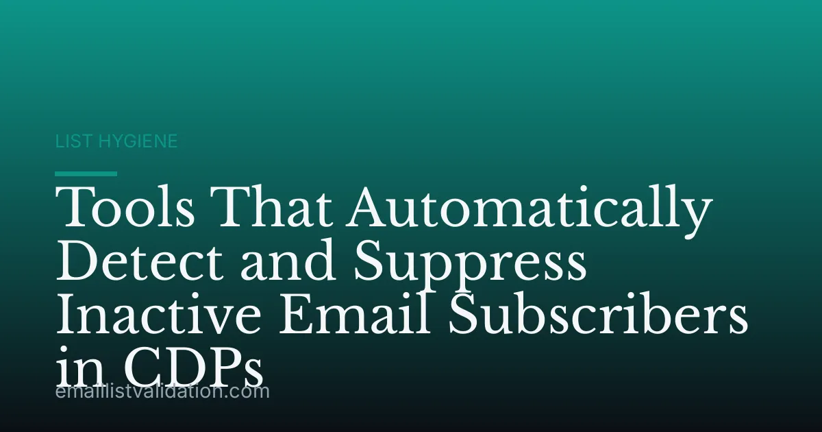 Tools That Automatically Detect and Suppress Inactive Email Subscribers in CDPs