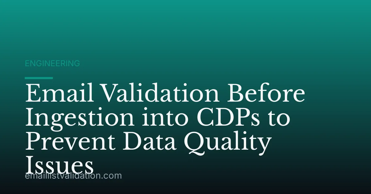 Email Validation Before Ingestion into CDPs to Prevent Data Quality Issues