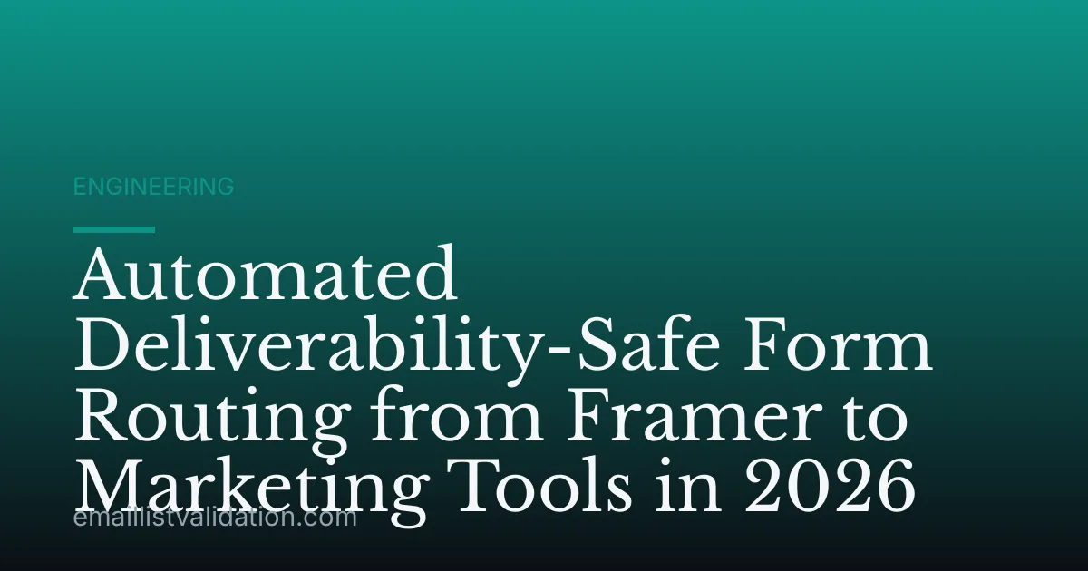 Automated Deliverability-Safe Form Routing from Framer to Marketing Tools in 2026