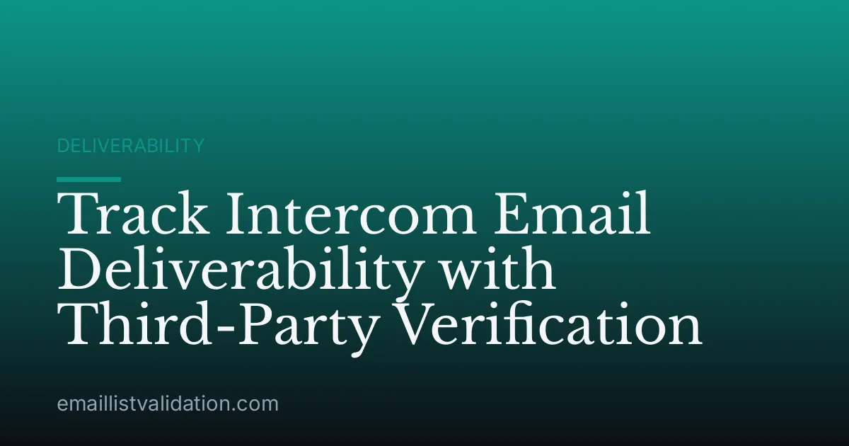Track Intercom Email Deliverability with Third-Party Verification