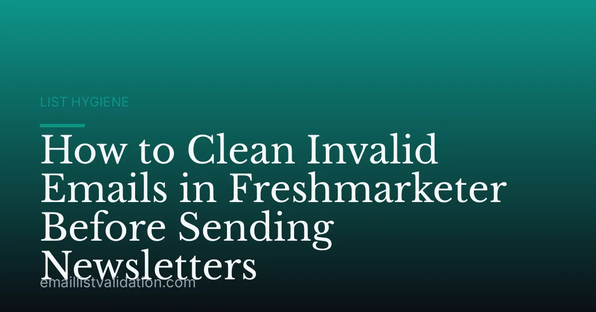 How to Clean Invalid Emails in Freshmarketer Before Sending Newsletters