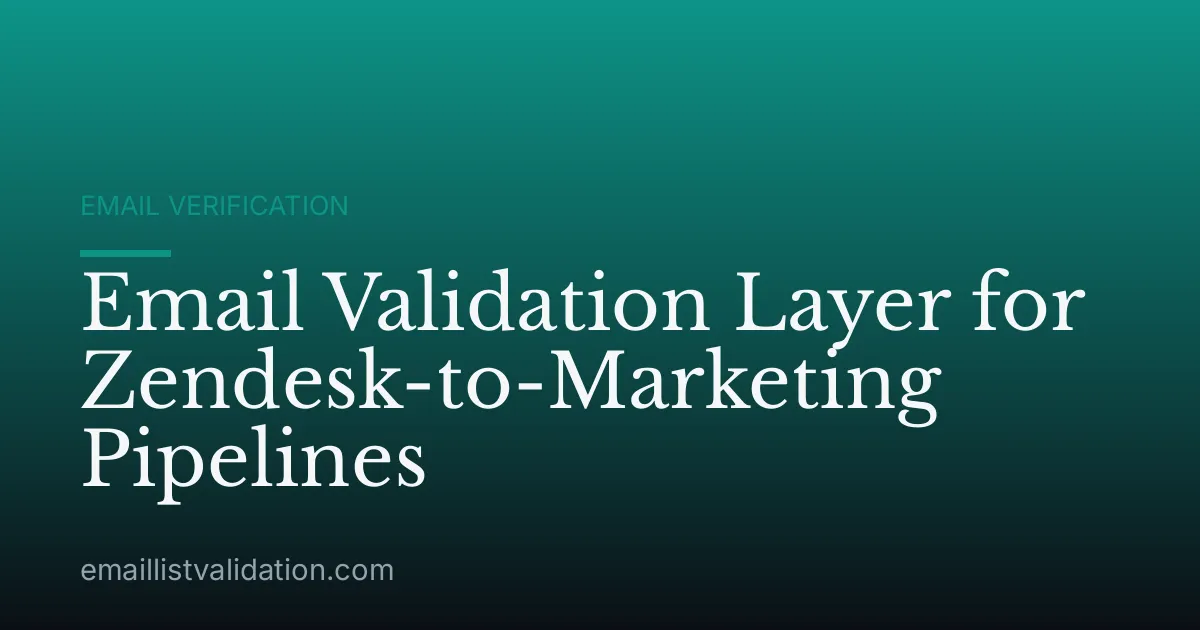 Email Validation Layer for Zendesk-to-Marketing Pipelines