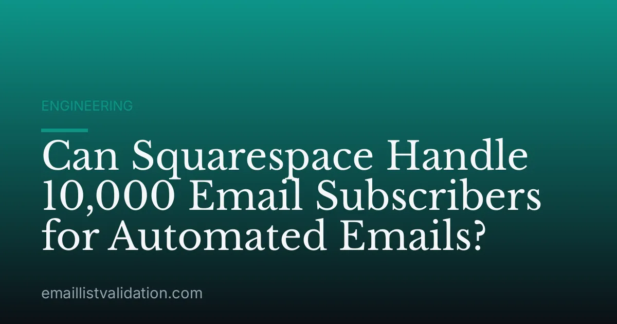 Can Squarespace Handle 10,000 Email Subscribers for Automated Emails?