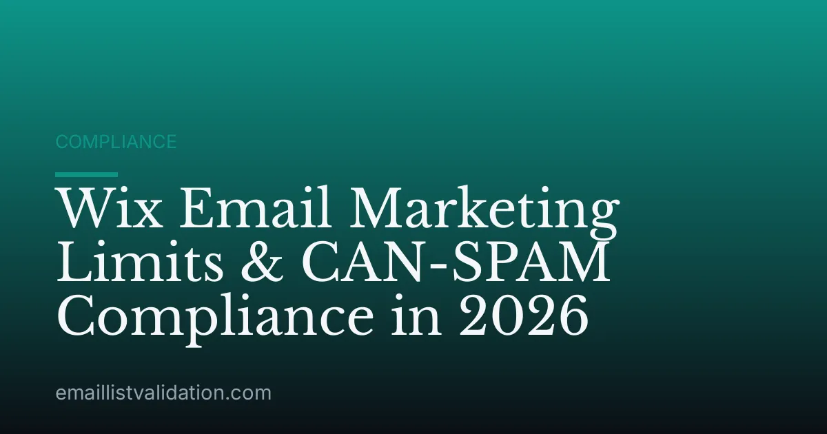 Wix Email Marketing Limits & CAN-SPAM Compliance in 2026
