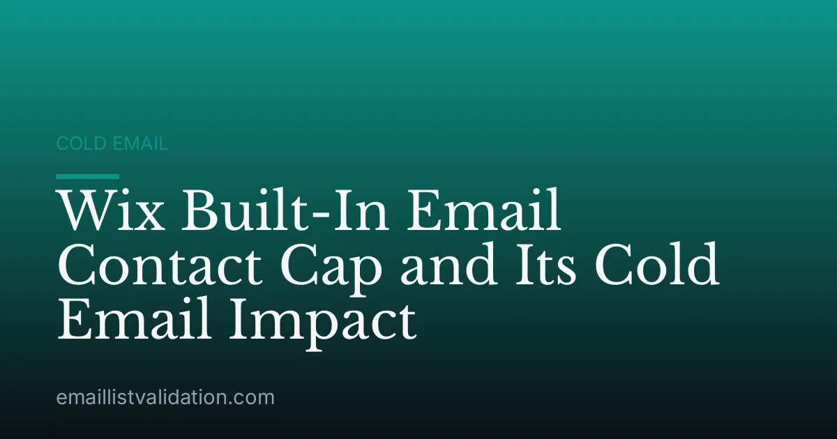 Wix Built-In Email Contact Cap and Its Cold Email Impact