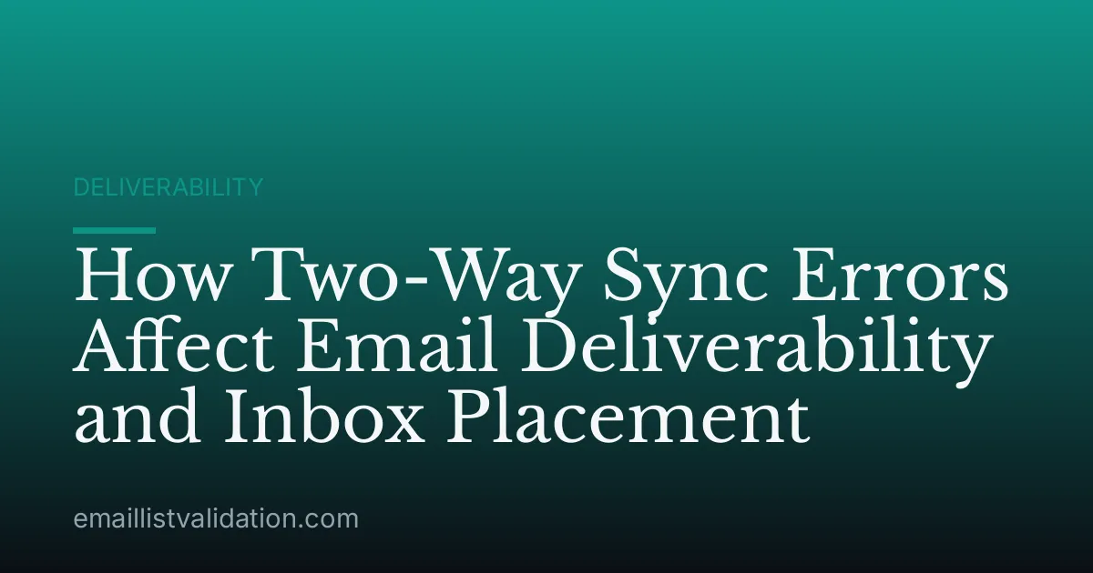 How Two-Way Sync Errors Affect Email Deliverability and Inbox Placement
